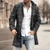 Vestes pour hommes simples hommes manteau rayé vêtements d'extérieur poches chaudes tranchée longue veste pardessus