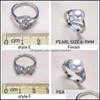 Smycken Inställningar 2021 Pearl Rings 925 Sier Ring för Kvinnor Monterings Blank DIY Fashion Aessories Bröllopsgåva Drop Leverans ZAF0L