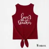 Summer Wine Red Front Tie Knot Tank Tops for Mommy and Me 210528