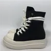 Owen Seak Women Canvas Shoes Luxury Trainers Platform Boots Lace Up Sneakers Casual Height Increasing Zip High-TOP Black 211021