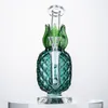 8 Inch Pineapple Shape Bong Heady 14mm Female Joint Recycler Hookahs Bent Tube Thick Glass Bubbler Bongs Dab Oil Rigs Yellow Green Water Pipes With the Bowl WP2194