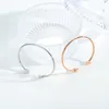 Bracelets pour femmes en acier inoxydable Bracelet Manchette Bracelet Marque De Luxe Bracelet Triangle Cristal Blanc Plaqué Rose Or Métal Bijoux Q0717