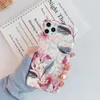 Étuis téléphonique de fleurs rétro pour iPhone 13 12 11 Pro Max 7 8 Plus XR XS Case Soft TPU TPU Matte Floral Shell Housse arrière