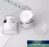 Lagringsflaskor burkar 15 30 50g Pearl White Acrylic Airless Jar Round Cosmetic Cream Pump Packaging Bottle Sn366