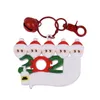 2020 Karantina Noel Partisi Anahtarlık Hediye Noel Baba Maskesi ile Noel Ağacı Süs G1019