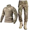 Kamuflaż polowań wędkarstwo na świeżym powietrzu wojskowy mundur taktyczny bojowy koszula armia odzież wierzchołki wielokamienne koszulki spodnie kolanowe zestawy