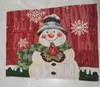 2021 Nieuwe kersttafel vlag katoen linnen sneeuwpop geborduurde lopers familie decoratie doek