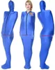 Svart och blå lycra spandex mummy kostym kostymer med inre arm ärmar unisex sexiga tights body bags soversacks catsuit costume2399