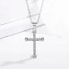 Or Diamant Jésus Croix Collier Pendentif Cristal Rangée Colliers pour Femmes Hommes Bijoux De Mode