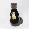 Vêtements noirs pour animaux de compagnie chat chien vêtements petit ours impression chiot t-shirt Teddy Bichon animaux vêtements