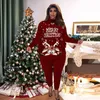 Plus Size Tracksuits ZJFZML ZZ Kvinnor Kläder 2 stycken Set Juldbrev Skriv ut Långärmad tröja Top Pencil Pant Drop Wholesale