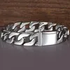 Länkkedja 13mm bred enorma tunga mensar platt trottoarkanten 316l rostfritt stål armband silverfärg 9-10 tum modesmycken DHB83 Kent22