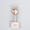 Creatieve liefde kaars hartvormige vijfpuntige ster vorm kaarsen verjaardag cake decoratie met PVC doos