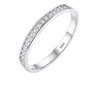 Kvinnliga förlovningsring Small Zirconia Diamond Half Eternity Wedding Band Solid 925 Sterling Silver Promise Anniversary Rings R0127489664