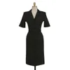 女性の夏のオフィスの女性ベルトドレス作品はスリムセクシーな韓国のファッションスタイルの獣姦黒いドレス210520