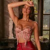 Karlofea Dos Nu Tops Pour Femmes Mignon Imprimer Corset Crop Tops Goth Vêtements Sexy Omighty Wear Out Bustier Chic Satin Cami Top 210326