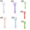 14 cm Silicone Fourchette Cuillère De Qualité Alimentaire Couleur Unie Cuillères Bébé Aliments Crème Glacée Scoop Fruits Salade Gâteau Fourchettes Enfants Vaisselle RRE10649