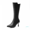 Boots 2021Party Style Sexy Pointed Knight Over The Knee Side Zipper Fashion Black Apricot High Heels British Women's Shoes