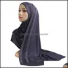 Hijab Sciarpe Avvolge Cappelli, Guanti Moda Aessories Donna Pl Su Hijab Scialle Avvolgere Prega con strass Sciarpa musulmana Foulard islamico Cappello C