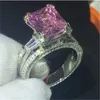 Tower Eiffel Sterling Sier Ring 6ct Lab Sapphire Topaz Diamond Betrokkenheid trouwringen voor dames mannen feestjuwelen s