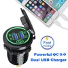 Nouveau commutateur 36W tactile QC3.0 USB chargeur prise étanche universel moto camion voiture briquet prise pour téléphone tablette DVR GPS