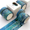 3 Teile/satz Van Gogh Washi Tape Starry Sky Ozean Welle Kleber DIY Scrapbooking Planer Aufkleber Masking Label 5M XBJK2105 2016