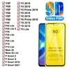 Full täckning 9D-tempererat glasskärmskydd för Huawei Mate 40 30 20 10 Lite 20x P50 P40 Lite P Smart 2021 Y7A Y9A Y5P Y6P Y7P Y8P Y9P Y9X Y9 Prime Y8s Nova 8 8i Y60