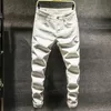 Jeans masculinos 7 cores juventude magro estiramento 2021 outono estilo clássico marca cabida azul branco cáqui cinza green236l