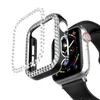 Dual Color Plating With 2 Rows Diamonds For Apple iWatch Case 6 5 4 3 Watch Protective Cases Bumper Frame Cover 40mm 44mm And Retail Box