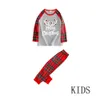 Noel Yılı Yetişkin Çocuk Aile Giysileri Pijama Set Eşleştirme Kıyafet Kafes Noel Bebek Romper Görünüm 210922