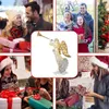 Bahçe Süslemeleri Trompet Ile Altın Gümüş Işıklı Melek Açık Noel Yard Dekorasyon Heykel Sanat Tatil Kış Ekran