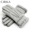 100 oryginalnych rękawiczek skórzanych owczej żeńskie kobiety zima jesień moda ciepła polar śnieżna rękawicy mężczyźni na zewnątrz pięć palców nadgarstka 2201115319600
