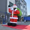 Giant Christmas Opblaasbare Santa Claus Outdoor Inflatables Vader Oude Man Decoratie Aangepaste Reclame met LED Licht, GRATIS schip