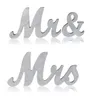 Parti Dekorasyon Romantik Düğün Süslemeleri 1 Set Mr Mrs Dekor Doğum Günü Saf Gümüş / Altın Harfler Işareti
