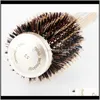 Nano Ionic Boar Brestle Hair Brush Salon Comb Barrel Blow Dry Hair Round Bruste i 4 storlekar Professionella salongstylingverktyg B-087 TX30A XCOJN