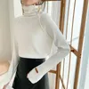 Estilo Outono e Inverno Mulheres Turtleneck Heap Collar Sweater Feminino Solta Camisa Slim Manga Longa Selvagem Pullover 11259 210521