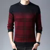 Pull de marque de mode Pulls pour hommes Pulls épais Slim Fit Jumpers Tricots Laine Hiver Style coréen Vêtements décontractés Hommes 211008