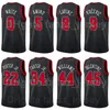 Baloncesto serigrafiado DeMar DeRozan Jersey 10 Zach LaVine 8 Lonzo Ball 2 Coby White 0 Nikola Vucevic 9 Alex Caruso 6 Color del equipo Rojo Negro Azul Hombres Mujeres Niños