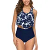 Costumi da bagno da donna Costumi da bagno da donna con stampa di volant Costume da bagno estivo Plus Size Bikini push up brasiliano a vita alta Costumi da bagno