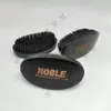 Spazzola curva a 360 onde per capelli barba MOQ 100 PZ LOGO personalizzato di buona qualità Spazzole con manico in legno nero Baffi da uomo Baffi Grooming
