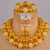 Earrings & Necklace Orange Costume Jewelry Set Simulated Pearl Nigerian Wedding African Beads Sets For Women FZZ53