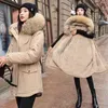 Vielleicht Cotton Thicken Warm Winter Jacket Coat Women Casual Parka Winter Clothes Fur Lining Hooded Parka Mujer Coats 211221