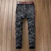 Jeans pour hommes Mode Printemps Automne 3D Pantalon imprimé Hombre Noir Blanc Discothèques Jeune Skinny Biker Denim Pantalon
