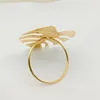 Gold Silver Leaf Napkin Rings Hotel Wedding Table Decor Napkins Buckle Festival Banquet Coffee Shop Desktop Decoration Towel Ring BH5034 TYJ