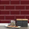 Wallpapers Ruby Red Terrazzo Muurstickers Retro Oil-Proof Waterdichte Tegel Sticker Voor Keuken Badkamer Grondhuis Decoratie