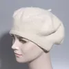 Vrouwen meisje baret hoed herfst winter vrouwelijke warme wol beanie hoed Franse kunstenaar vintage duidelijke baret effen kleur elegante dame caps