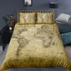 sets Fanaijia 3D Retro map bedding set queen size world map Duvet Cover winter bed set king size comforter set 210319