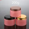 200g Pink Plastic Jar Empty Cosmetics Container 200ml Makeup Lotion Cream Refillable Bottle Coffee Beans Candy Packaging 20pcsgood qty