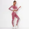 Yoga Outfit Yosoey Zestaw Bez Szwu Damskie Odzież Sportowa Gym Odzież Garnitur Fitness Z Długim Rękawem Crop Top High Waist Legginsy Trening Sport Brak