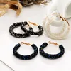 Fashion Jewelry Simple Personality Vintage Exaggerated Hiphop Crystals From Swarovskis Circles Handmade Beaded Crystal Earrings Da288Q